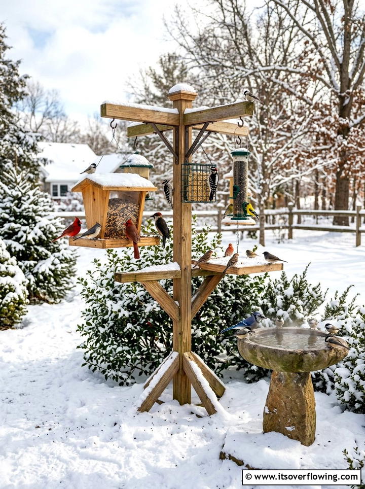 Winter Bird Feeding Station - 25 garden ideas for winter
