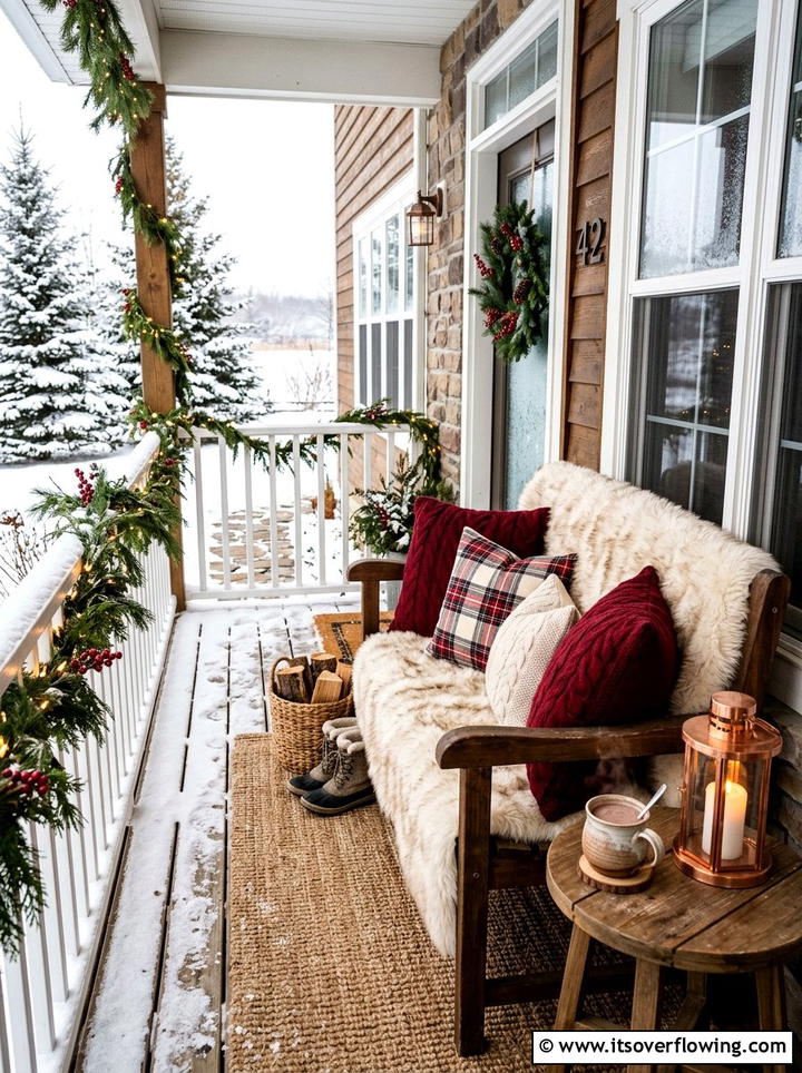 Winter Porch Seating - 25 front porch decor ideas for christmas