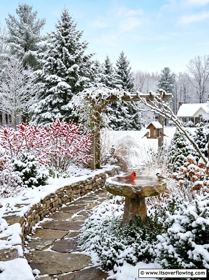 Winter bird garden - 25 backyard ideas with bird garden