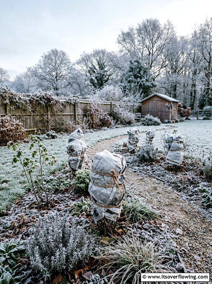 Winter plant frost protection - 25 recycled garden ideas with newspapers