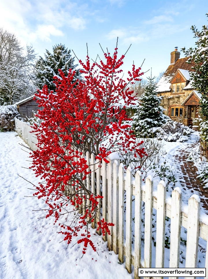 Winterberry Shrub - 25 garden decor ideas with winter decor