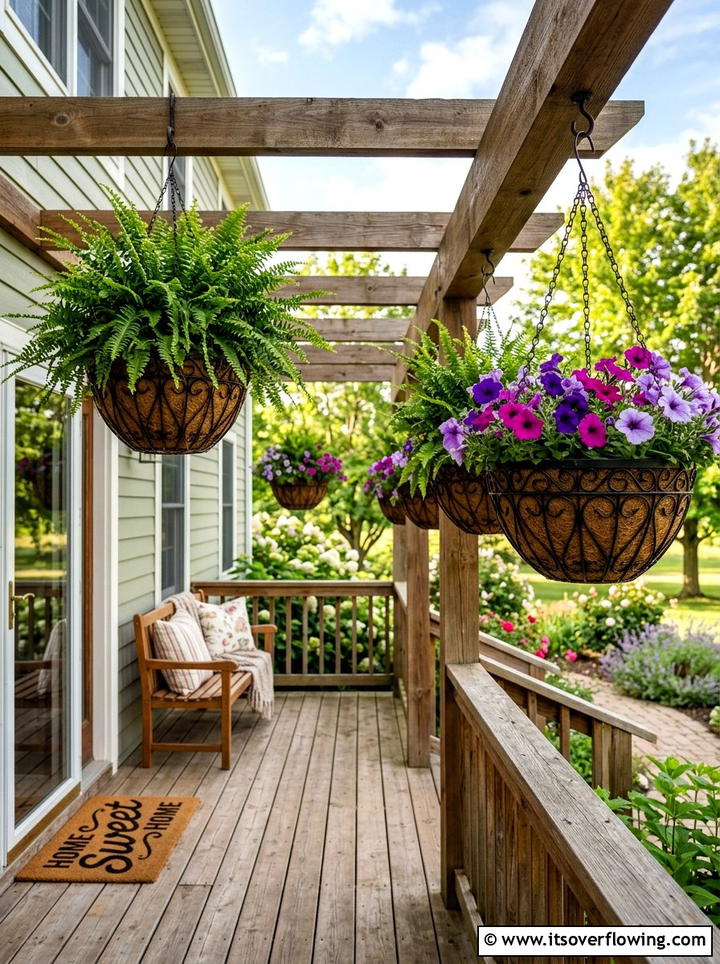 Wire Basket Hanging Planters - 25 cheap garden ideas with dollar store decor