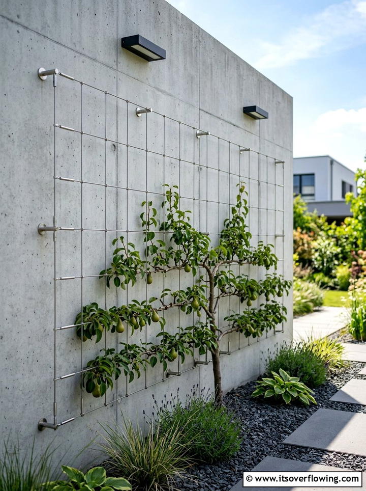 Wire Grid Trellis For Minimal Look - 25 small garden ideas with trellis