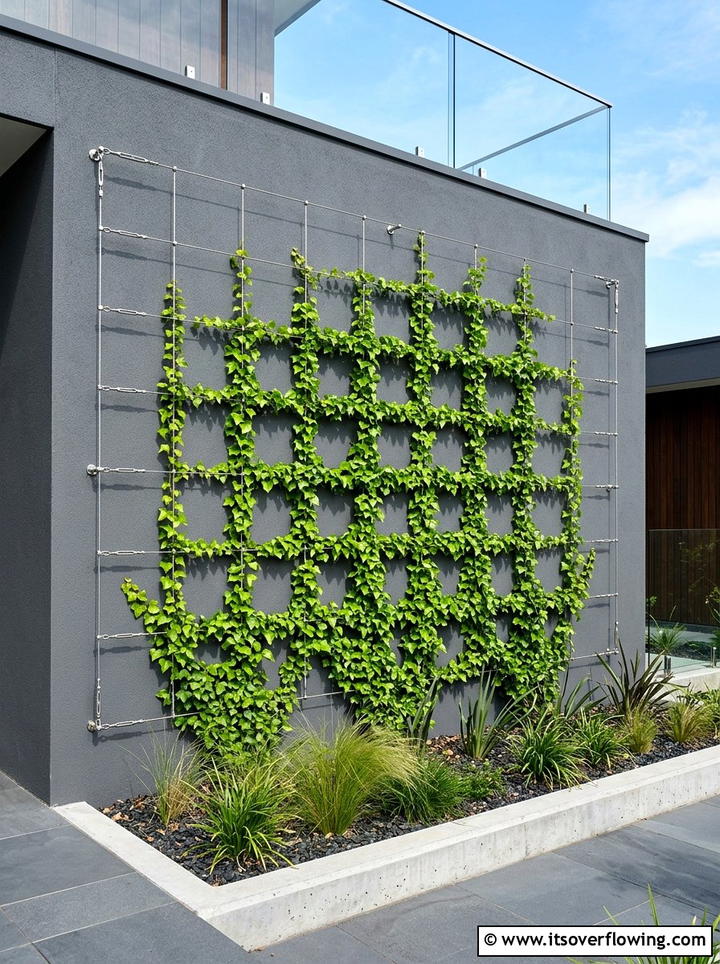 Wire grid trellis - 25 garden ideas with trellis