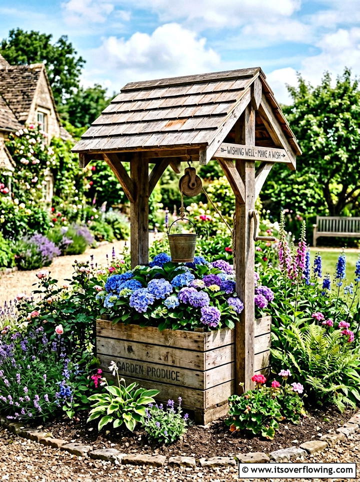 Wishing Well - 25 upcycled garden ideas with old crates