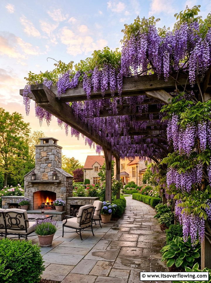 Wisteria Pergola - 25 creative garden ideas with fragrance gardens