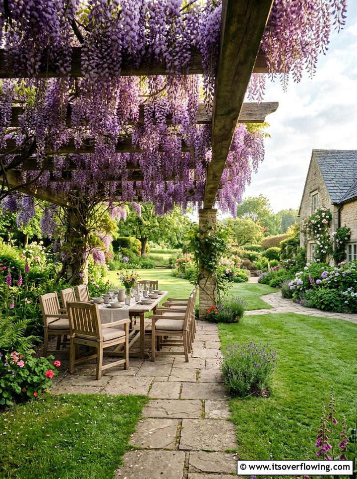 Wisteria pergola canopy - 25 creative garden ideas with pergola vines