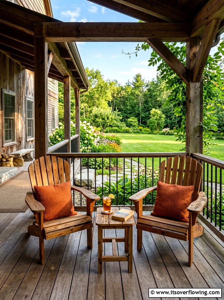 Wood Adirondack Chairs - 25 front porch ideas for deep porch