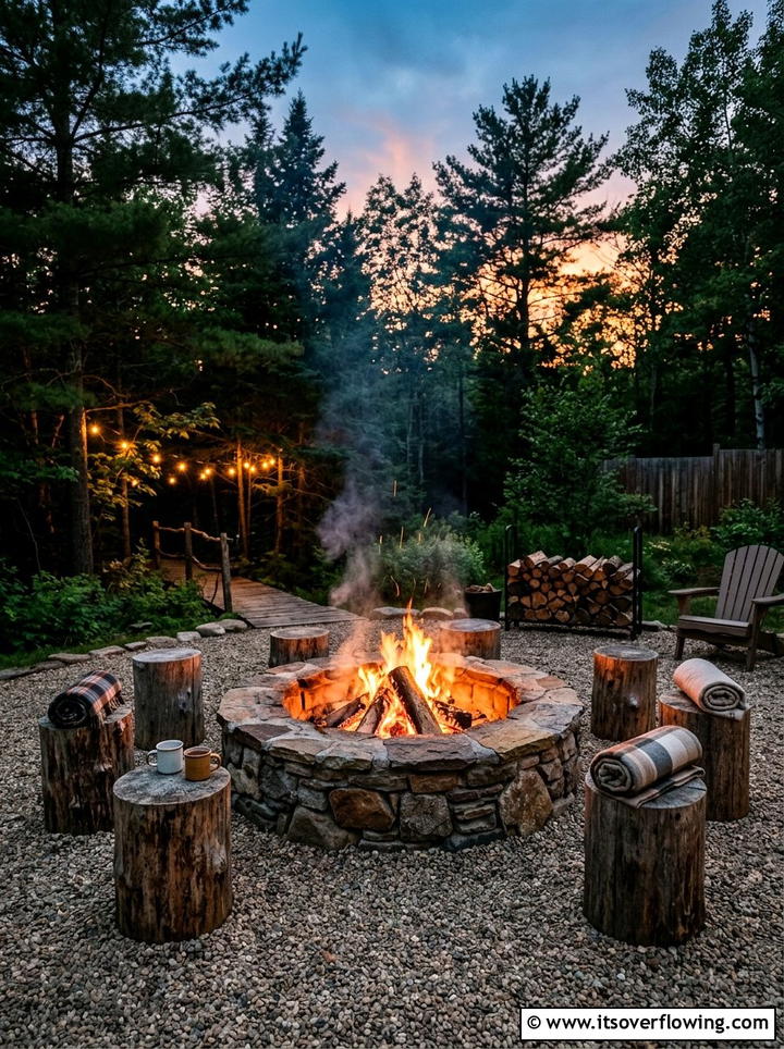Wood Burning Fire Pit - 25 garden ideas for rustic style