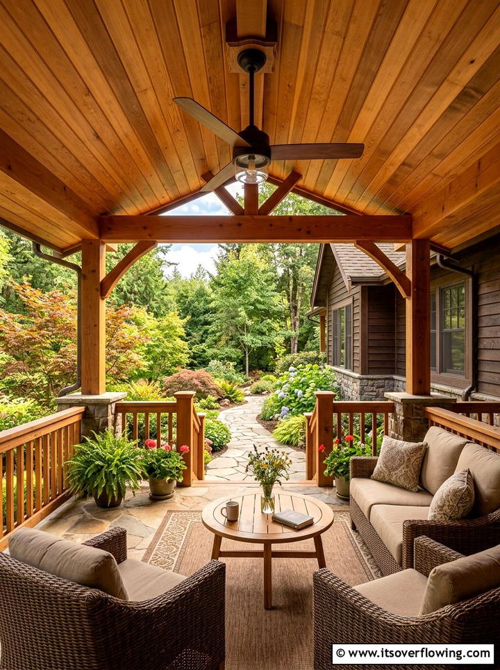 Wood Ceiling Fan Porch - 25 front porch ideas with ceiling fan