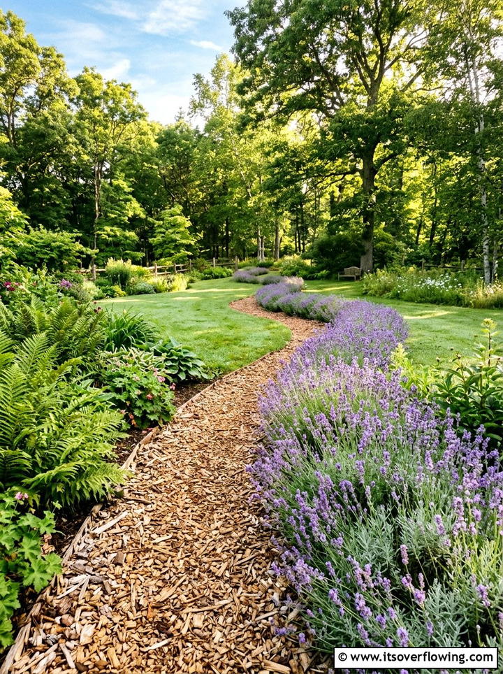 Wood Chip Garden Path - 25 cheap garden ideas with mulch