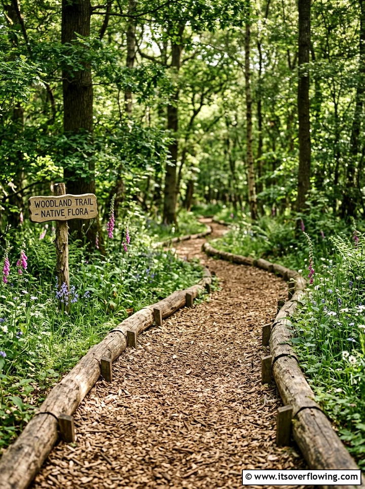 Wood Chip Path Edging - 25 small garden ideas with narrow pathways
