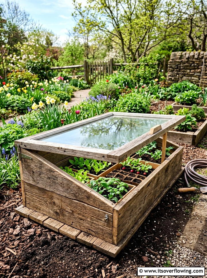 Wood Cold Frame - 25 garden ideas with reclaimed wood