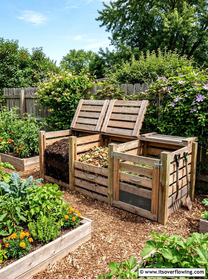 Wood Compost Bin - 25 upcycled garden ideas with old fence boards
