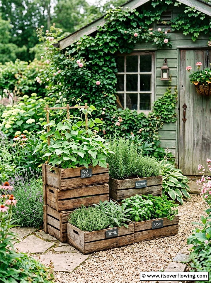 Wood Crate Garden - 25 creative garden ideas with container vegetables