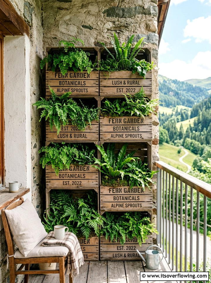 Wood Crate Vertical Garden - 25 upcycled garden ideas for patios