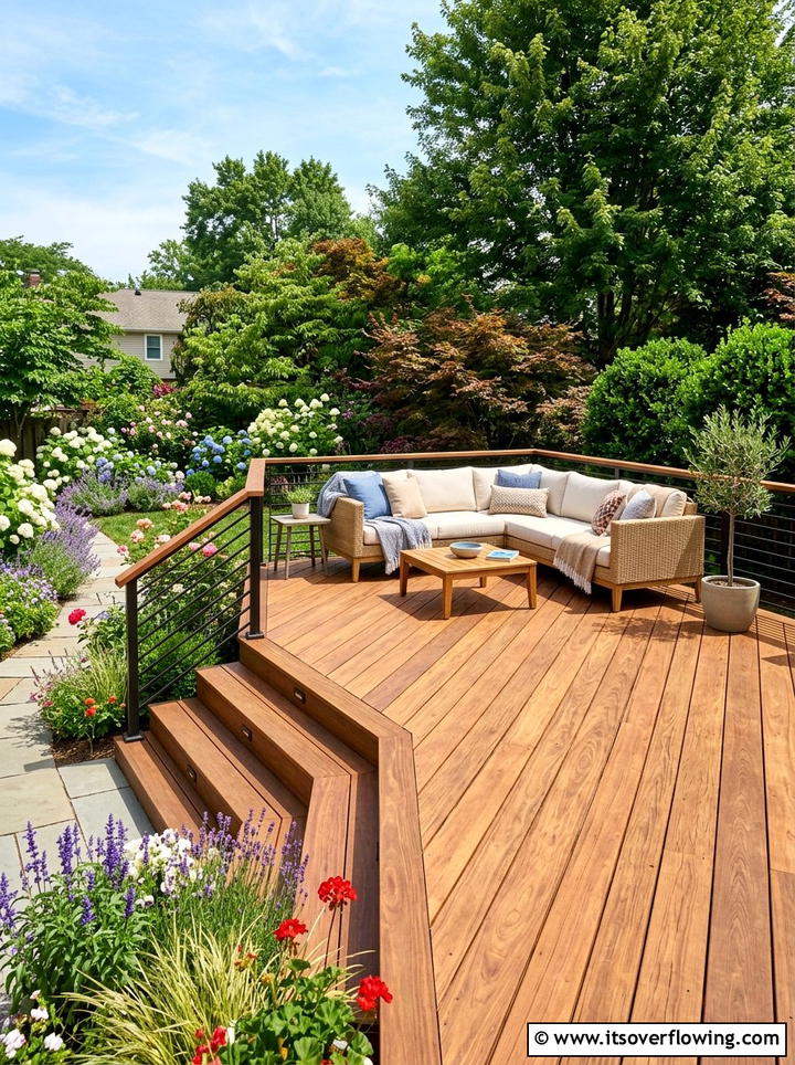 Wood Deck Level - 25 backyard ideas for narrow yards