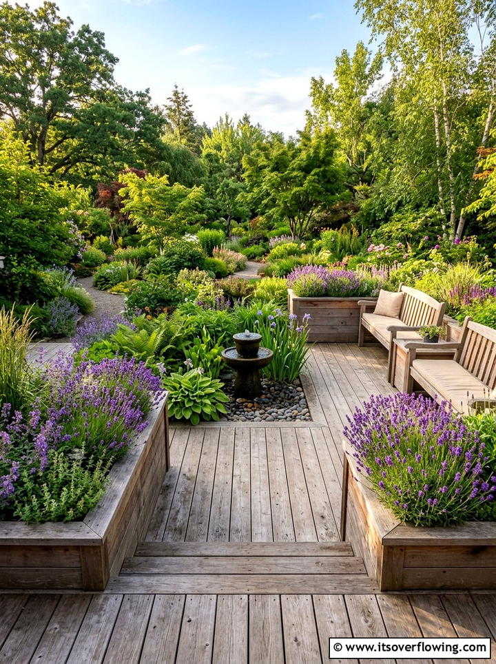 Wood Deck With Garden Beds - 25 backyard ideas with wood deck