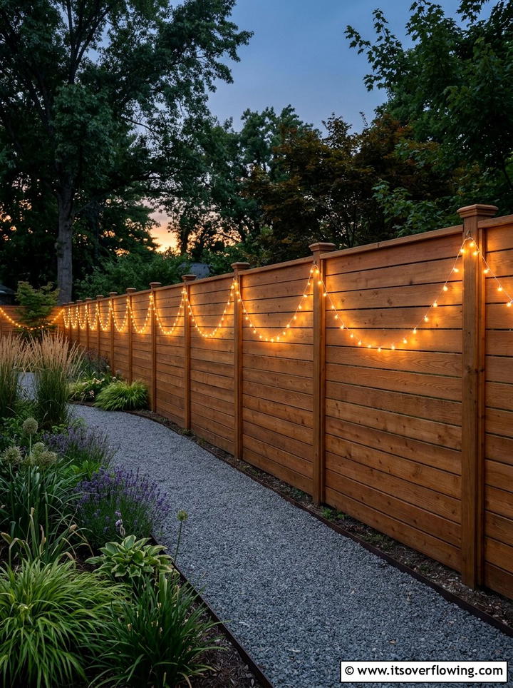 Wood Fence Lights - 25 cheap garden ideas with string lights