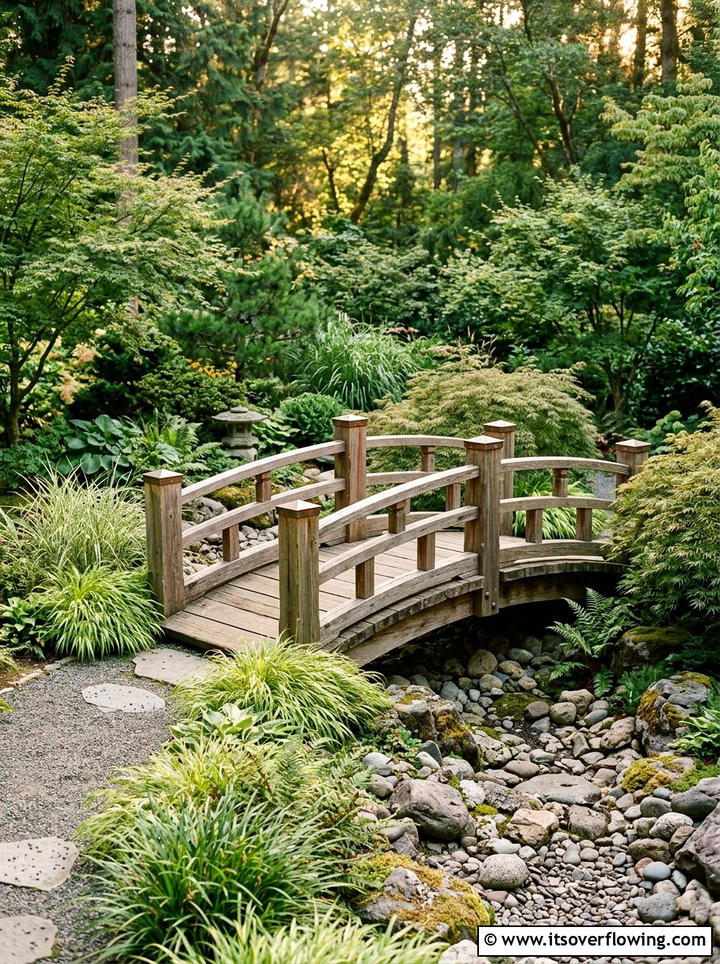 Wood Garden Bridge - 25 garden ideas with reclaimed wood