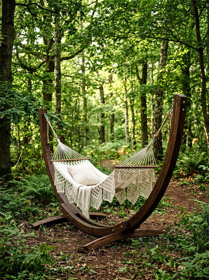 Wood Hammock Stand - 25 backyard decorating ideas diy