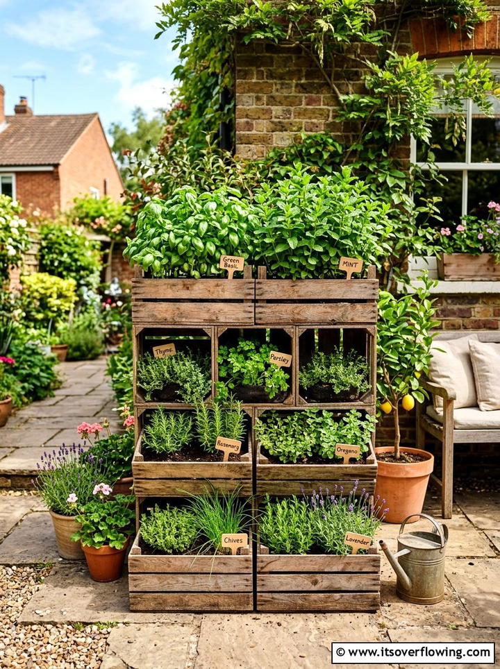Wood Herb Garden - 25 garden ideas with reclaimed wood