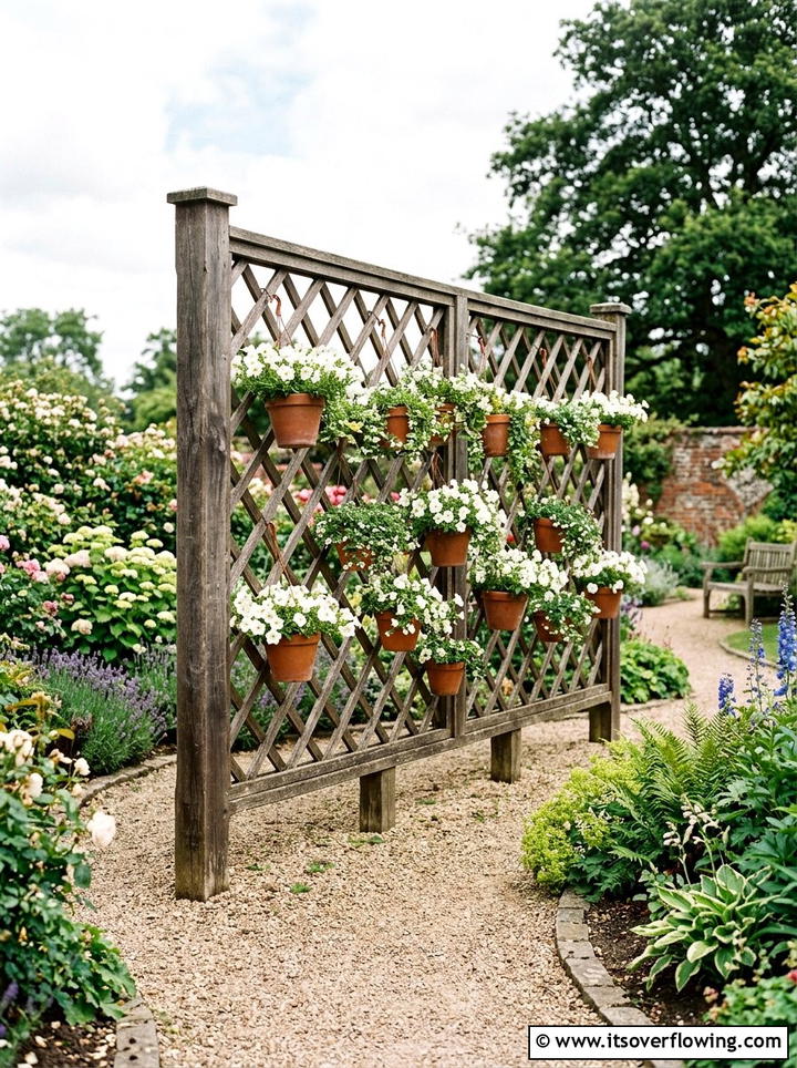Wood Lattice Wall - 25 cheap garden ideas with vertical gardens