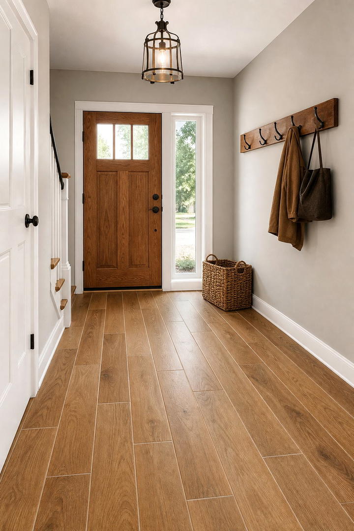 Wood Look Tiles for Warmth and Durability - 20 Stylish Small Entryway Tile Floor Ideas