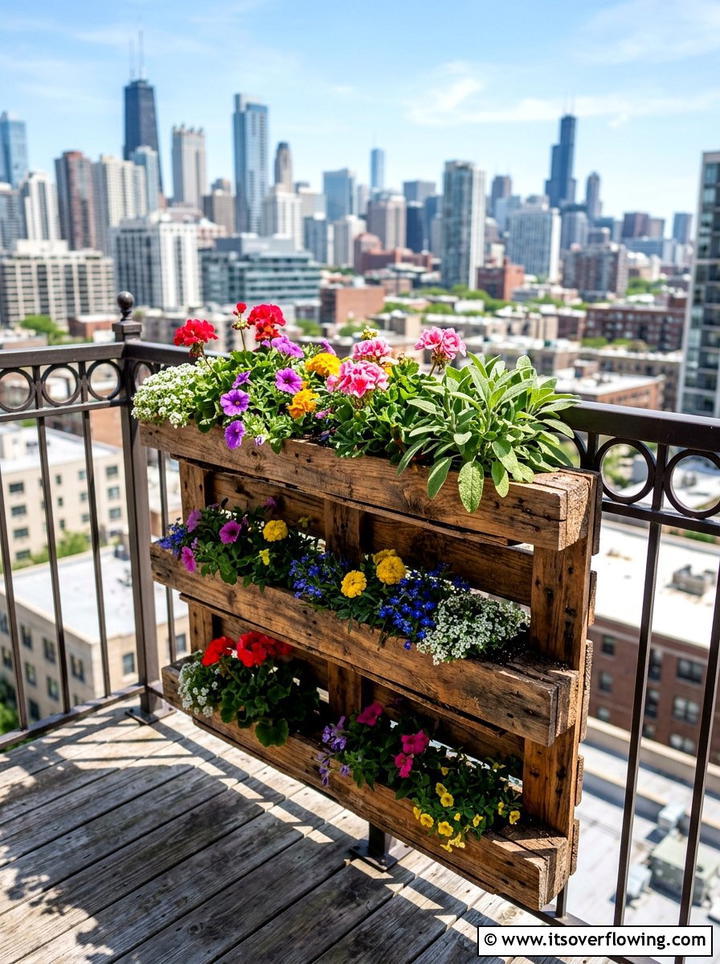 Wood Pallet Planter - 25 small garden ideas for apartments