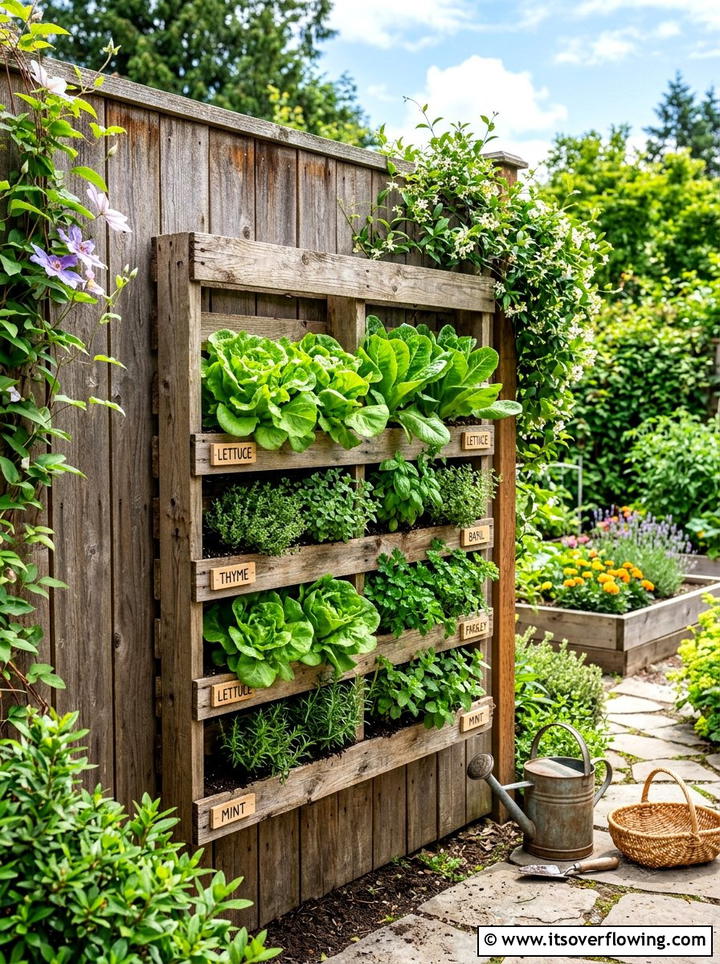 Wood Pallet Vertical Garden - 25 reusing old things ideas for seasonal garden decor