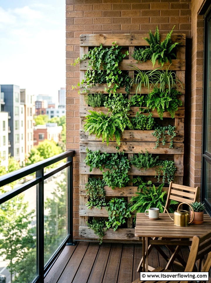 Wood Pallet Vertical Garden - 25 upcycled garden ideas for urban gardens
