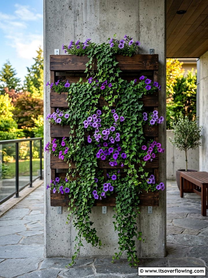 Wood Pallet Vertical Planter - 25 recycled garden ideas for patio decor