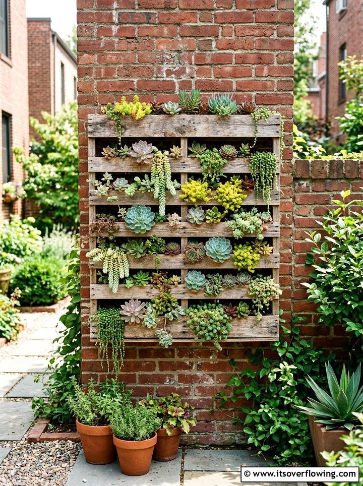 Wood Pallet Vertical Planter - 25 garden decor ideas with wood art
