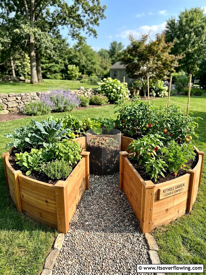 Wood Plank Keyhole Garden - 25 creative garden ideas with keyhole garden beds