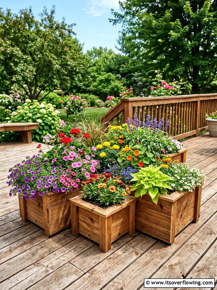 Wood Planter Box - 25 backyard ideas with pot clusters