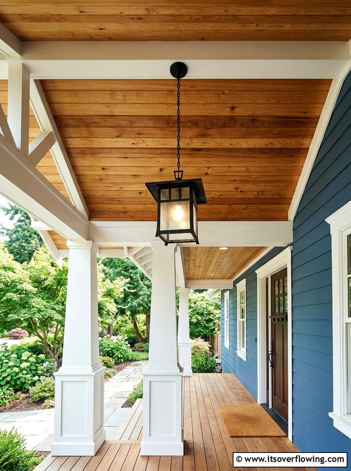 Wood Porch Ceiling - 25 front porch ideas for narrow entry