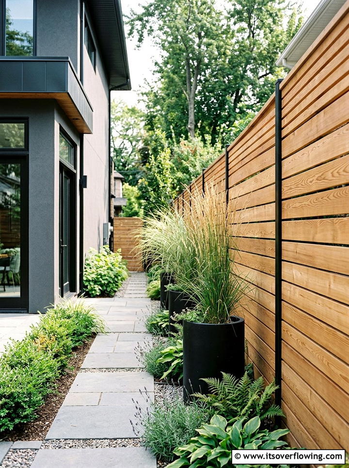Wood Privacy Screen - 25 garden decor ideas for side yards