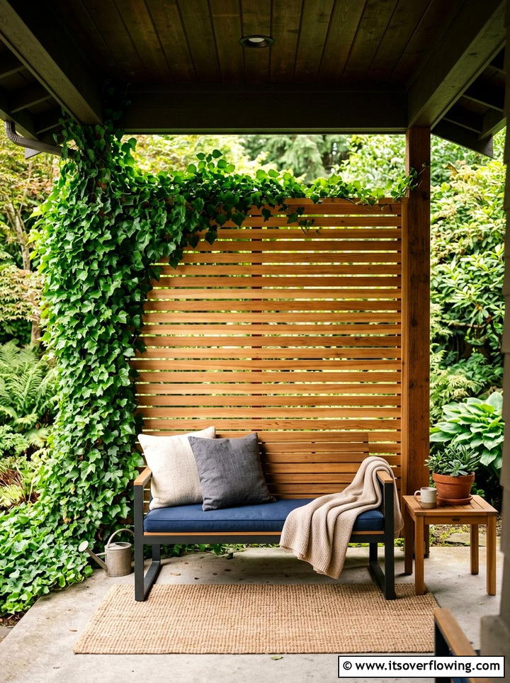 Wood Privacy Screen - 25 front porch ideas for deep porch