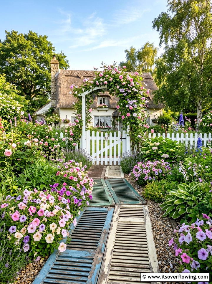 Wood Shutter Garden Path - 25 reusing old things ideas for garden pathways