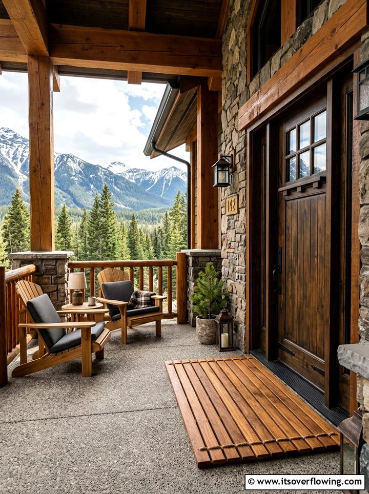 Wood Slat Door Mat - 25 front porch ideas with doormat