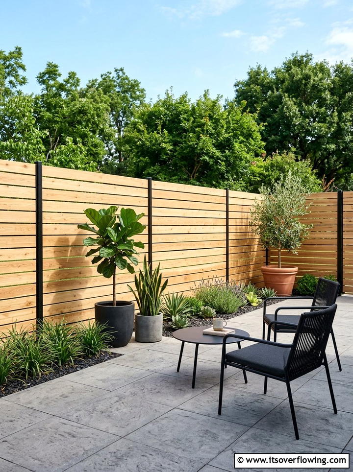Wood Slat Fence - 25 small garden ideas with minimalist style