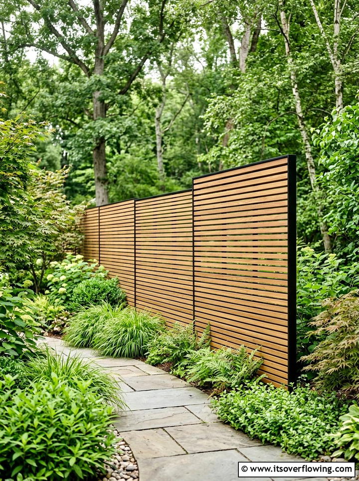 Wood Slat Partition - 25 garden ideas for privacy