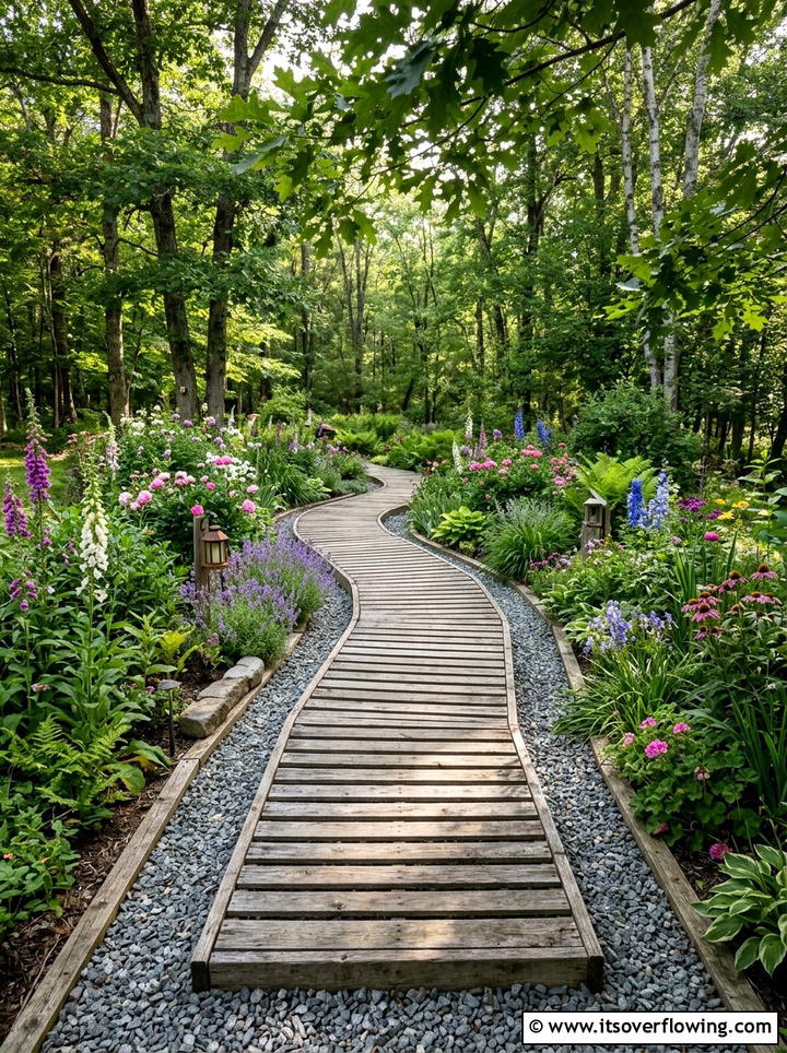 Wood Walkway Path - 25 garden decor ideas with pallet projects