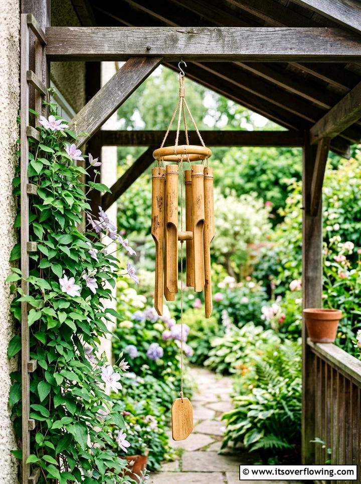 Wood Wind Chime - 25 garden decor ideas with boho accents
