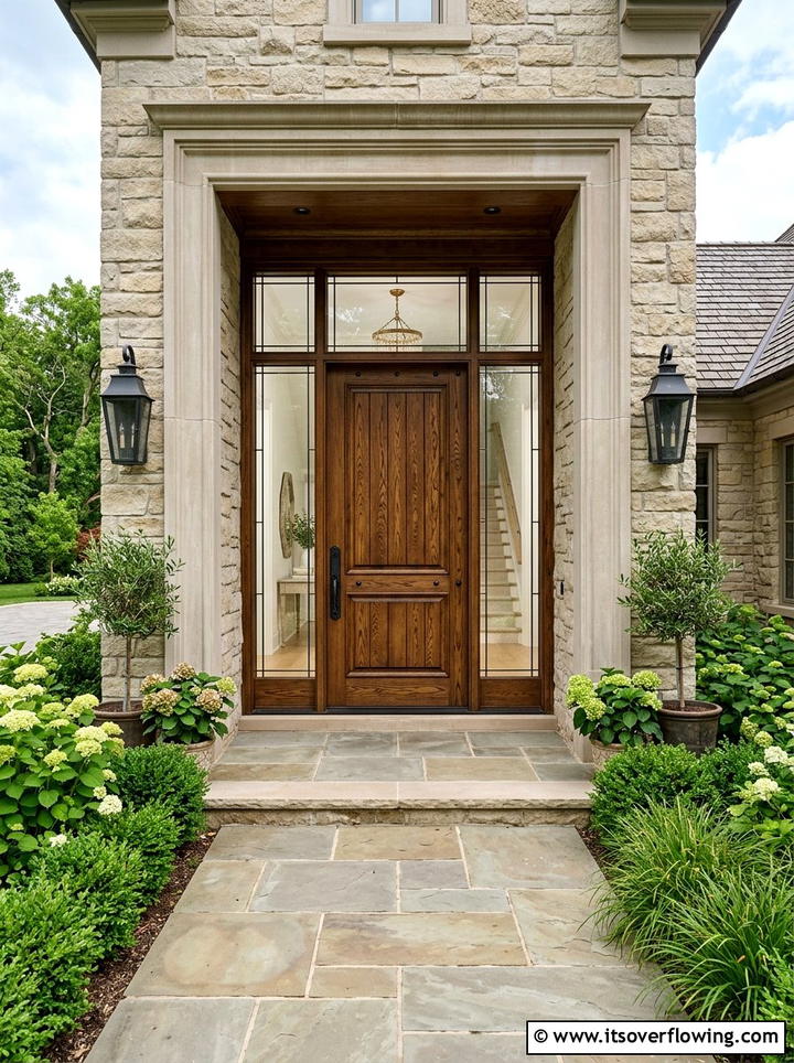 Wood front door - 25 front porch decor ideas with natural wood
