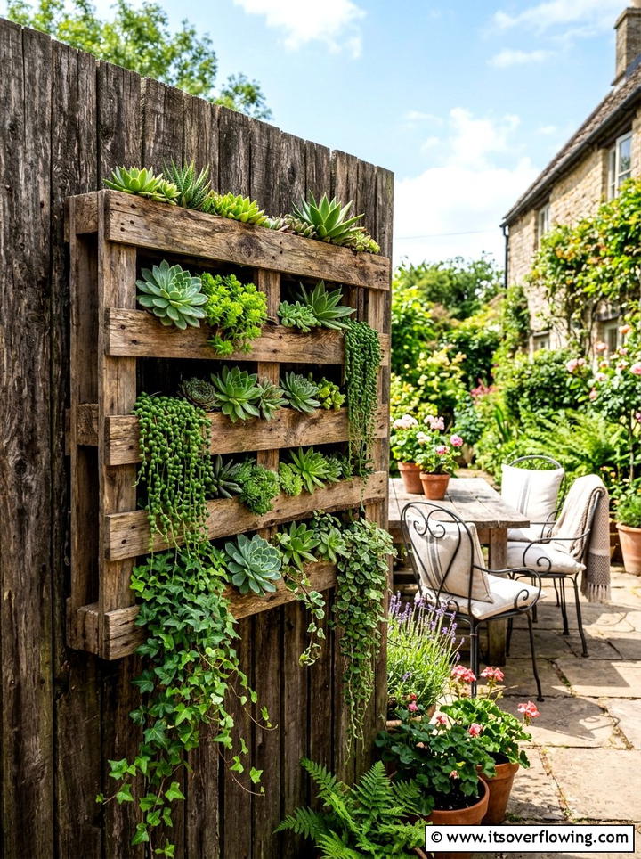 Wood pallet planter - 25 upcycled garden ideas on a budget