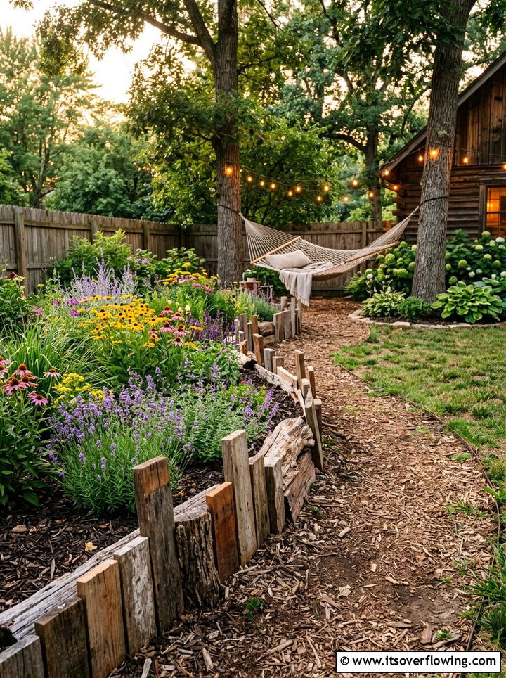 Wood scrap garden edging - 25 reusing old things ideas for garden edging
