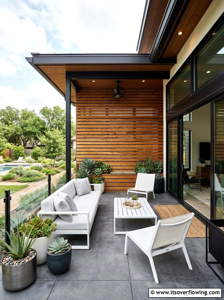 Wood slat wall - 25 front porch decor ideas with natural wood