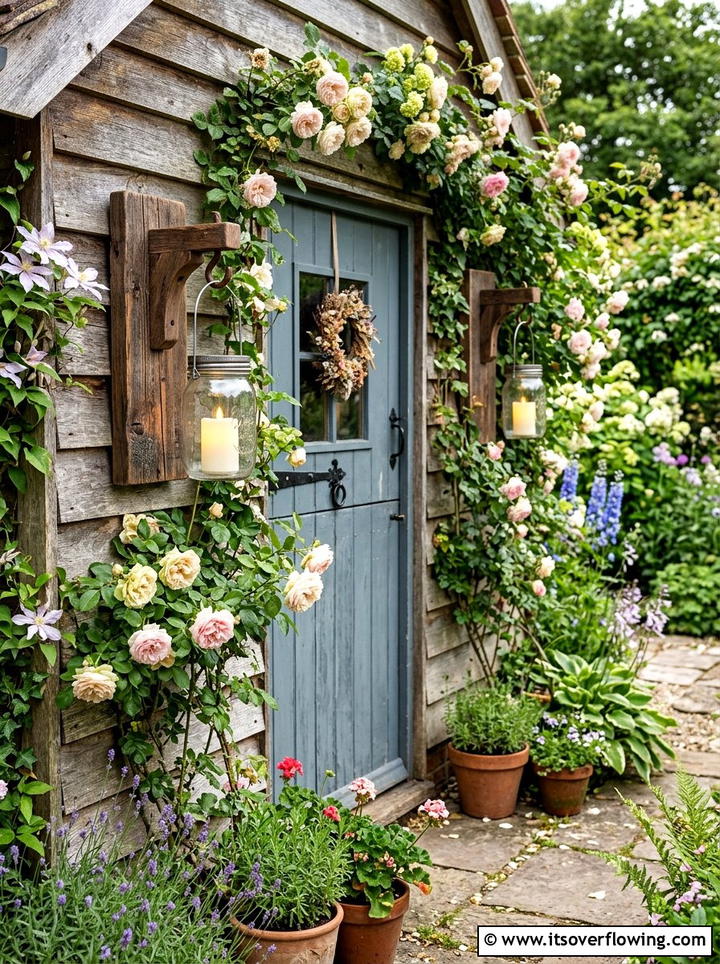 Wood wall sconce mason jar - 25 garden ideas with mason jar lanterns
