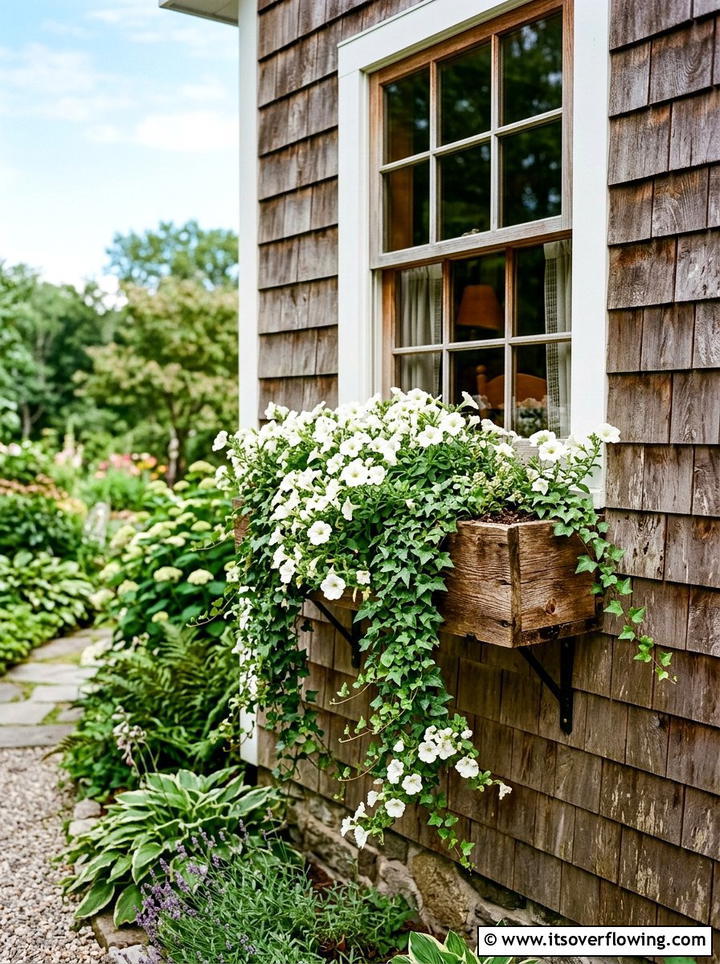 Wood window box planter - 25 garden decor ideas with reclaimed wood